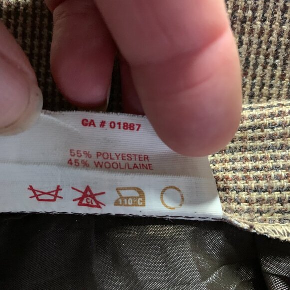 Vintage 60s 70s Tweed Wool Blend Blazer Midi Skirt 2 Piece Mod Retro Set - Picture 9 of 16